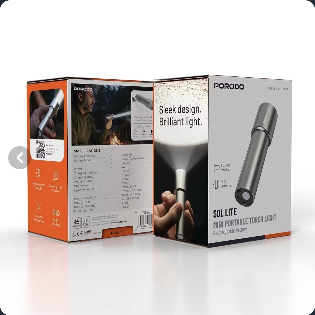 چراغ قوه مینی پرودو Porodo Mini Torch light